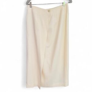 Vintage Theomiles Cream midi wrap skirt size 8